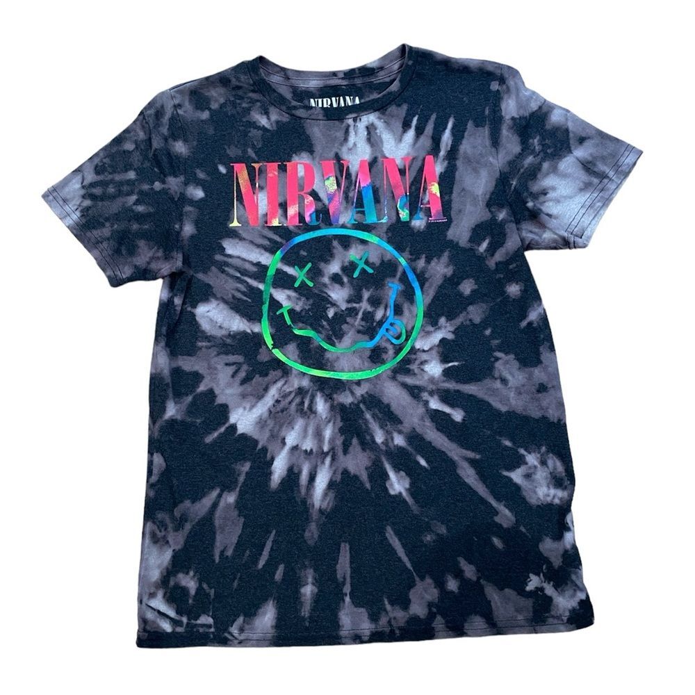 Nirvana Band Tee Size Large Multicolor Smiley Logo